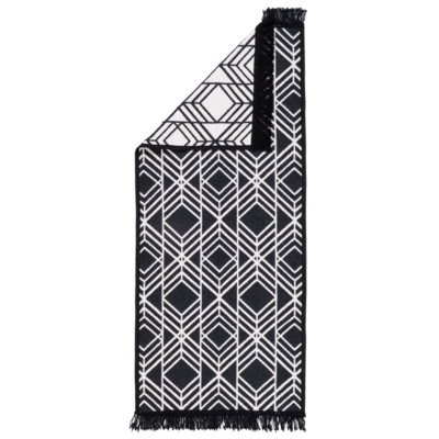 Dywan Kilim Soft 60 x 130 cm geometria czarno-biały