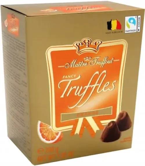 Trufle czekoladowe belgijskie MaitreTruffout Pomarańczowe 200g