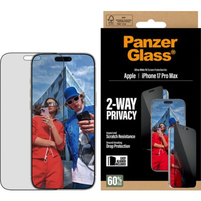 Szkło prywatyzujące PANZERGLASS Ultra-Wide Fit Easy Aligner do Apple iPhone 17 Pro Max