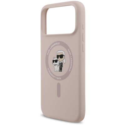 Etui KARL LAGERFELD Silicone Karl&Choupette Ring MagSafe do Apple iPhone 17 Pro Max Różowy