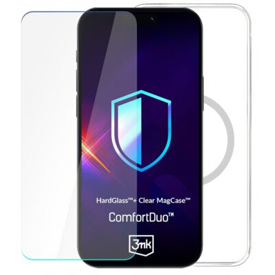 Etui 3MK ComfortDuo Clear MagCase do Apple iPhone 17 Pro Przezroczysty + szkło hartowane