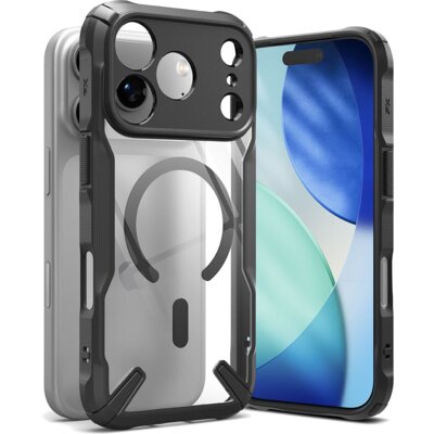 Etui RINGKE Fusion X Magnetic MagSafe do Apple iPhone 17 Pro Przezroczysto-czarny