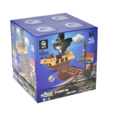 Klocki konstrukcyjne Block&Steps Statek Piracki +Gra planszowa 3w1