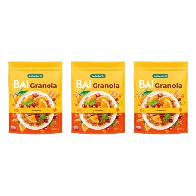 Bakalland BA! Granola z żurawiną zestaw 3 x 300 g