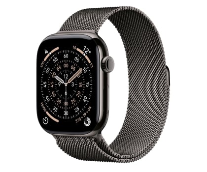 Apple Watch 11 GPS + Cellular 46mm z tytanu łupek bransoleta mediolańska S/M Łupek