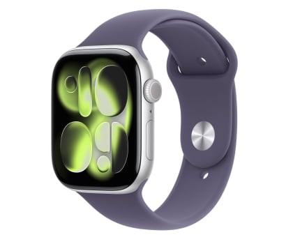 Apple Watch 11 GPS + Cellular 46mm z aluminium srebrny pasek sportowy S/M Fioletowy