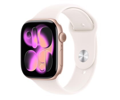 Apple Watch 11 GPS + Cellular 42mm z aluminium różowe złoto pasek sportowy M/L Różowy