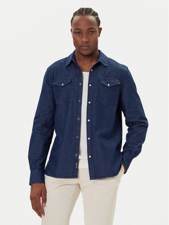 Mustang Koszula jeansowa Duver 1016950 Granatowy Regular Fit