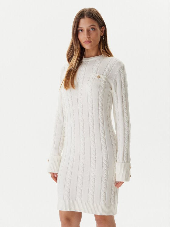 Guess Sukienka dzianinowa W5BK46 Z1192 Écru Regular Fit