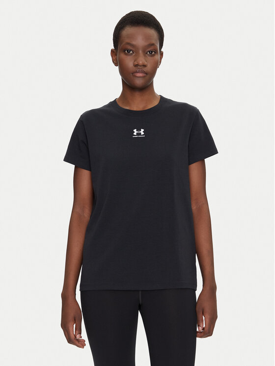 Under Armour Koszulka techniczna Rival Core 1383648 Czarny Regular Fit