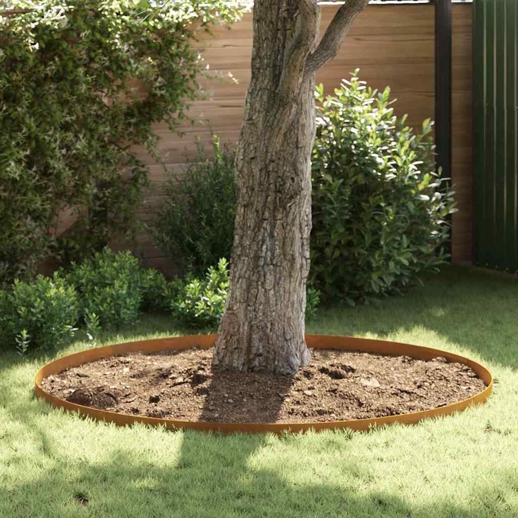 Lumarko Ogrodowe obrzeże trawnika 4 pcs Rdzawy 450 x 10 cm