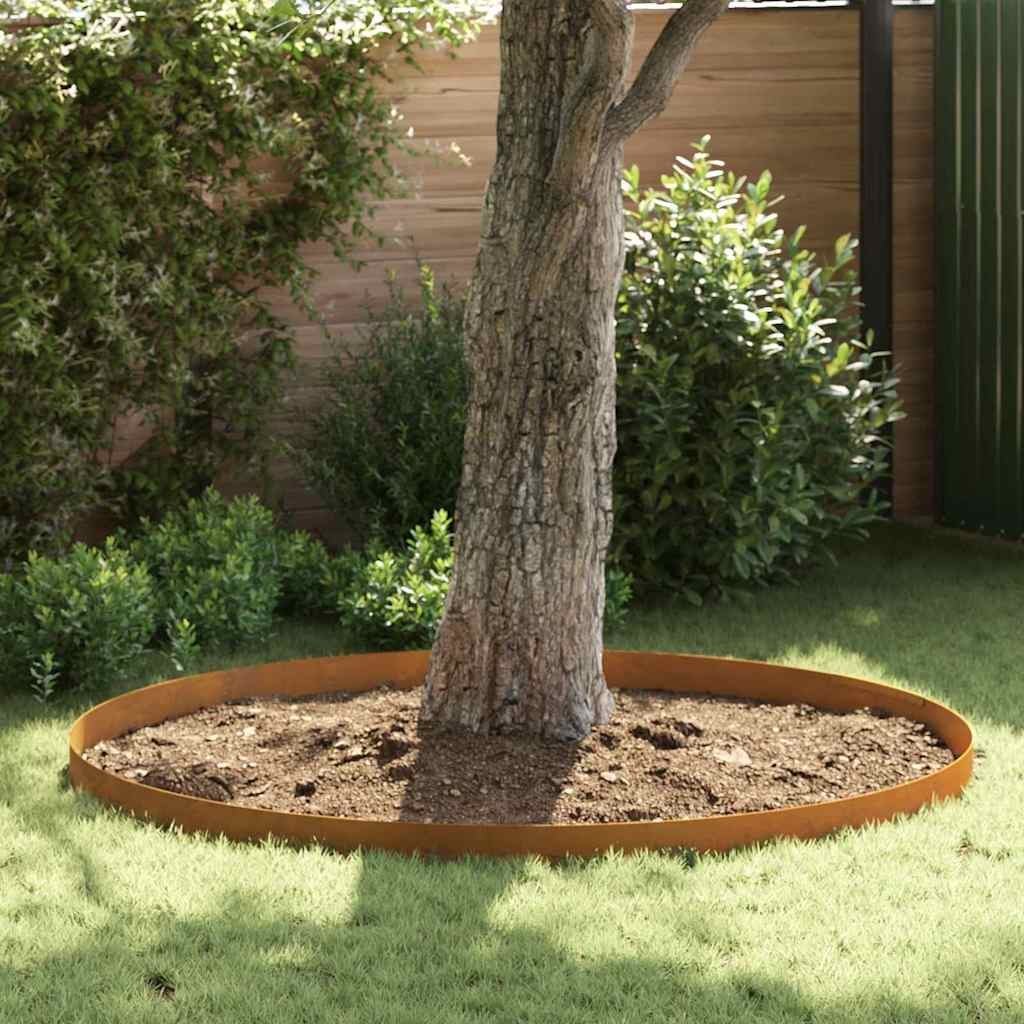 Lumarko Ogrodowe obrzeże trawnika 4 pcs Rdzawy 450 x 15 cm
