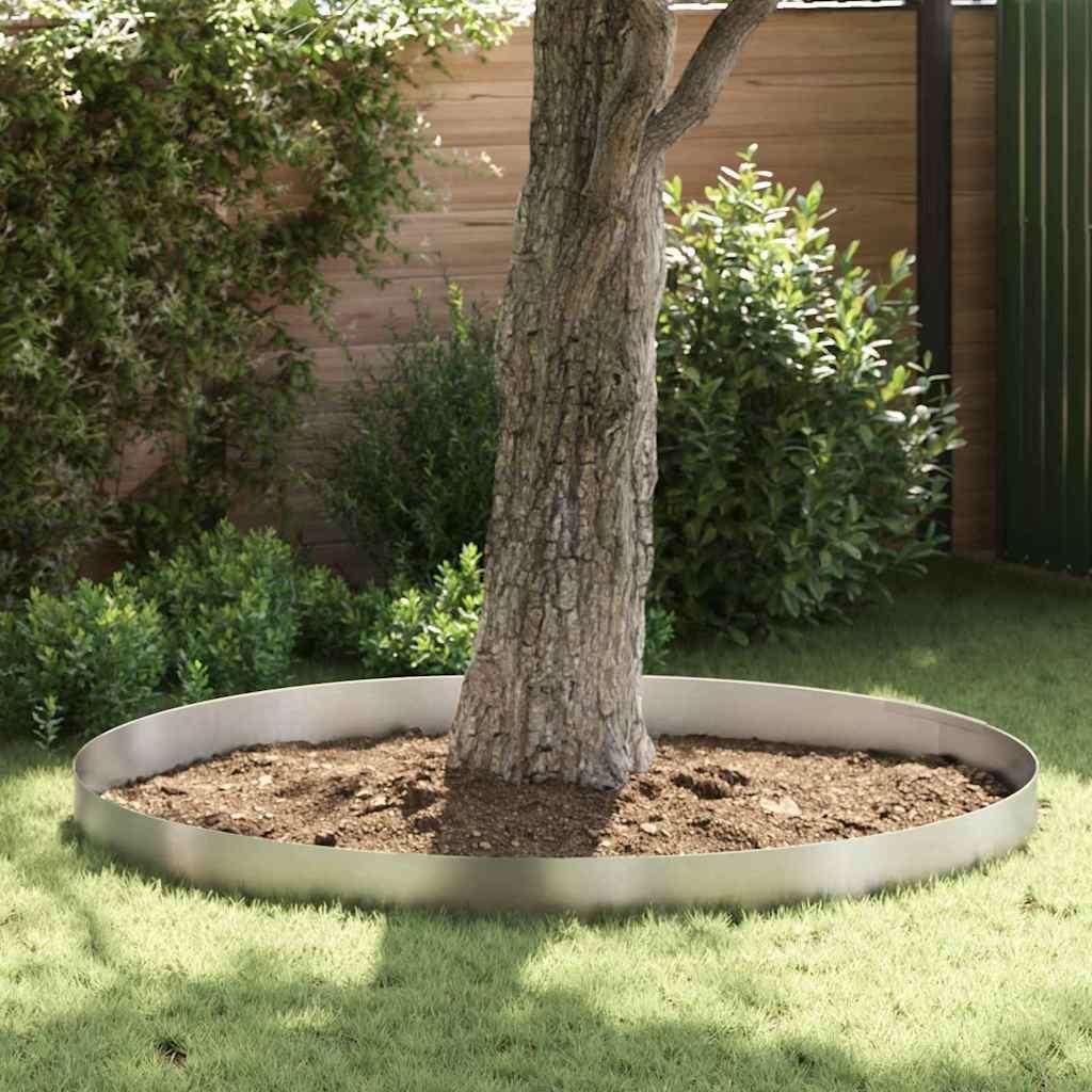Lumarko Ogrodowe obrzeże trawnika 4 pcs Srebrny 450 x 20 cm