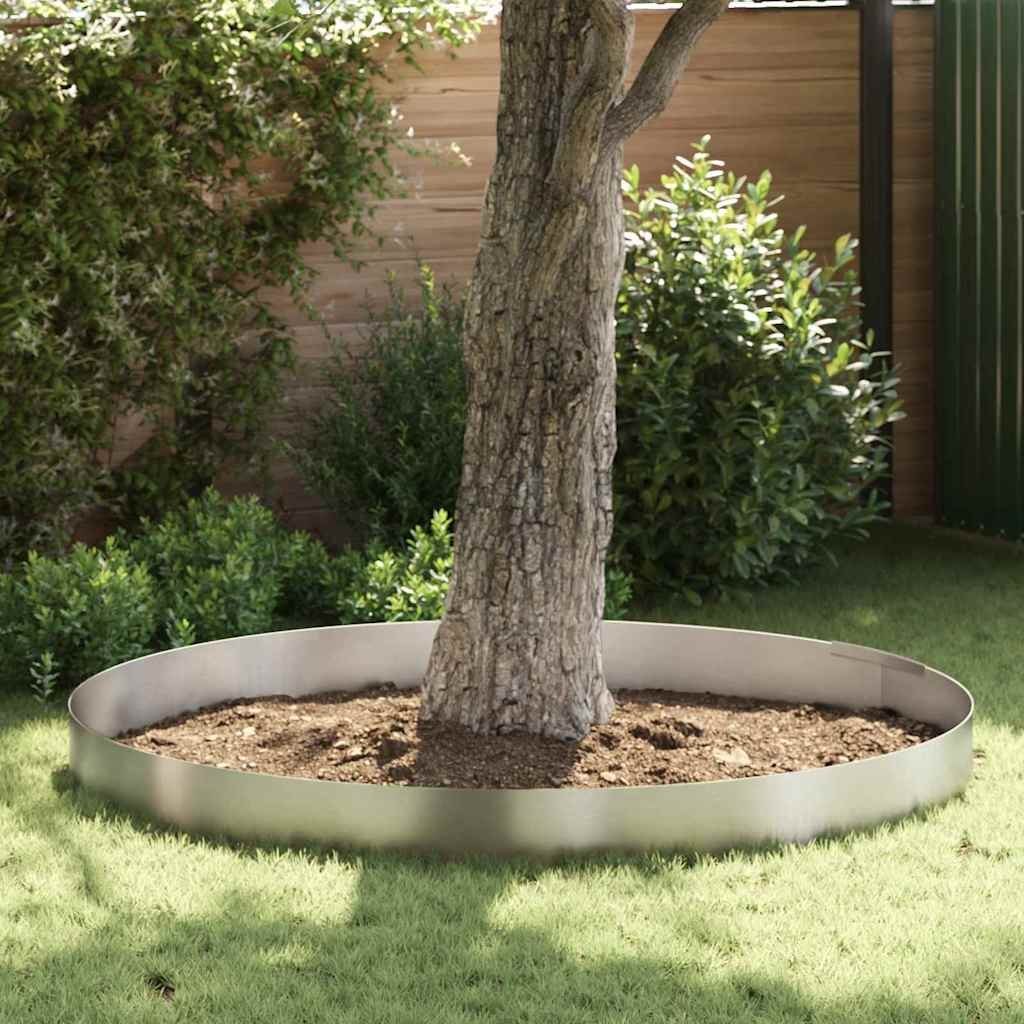 Lumarko Ogrodowe obrzeże trawnika Srebrny 450 x 25 cm stal nierdzewna