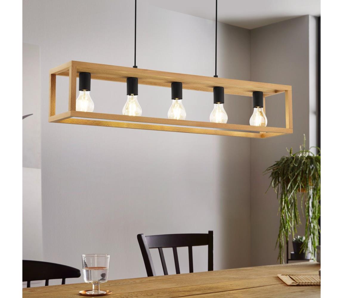 Eglo 32143 - Żyrandol na przewodzie BLACKCROWN 5xE27/40W/230V brązowy