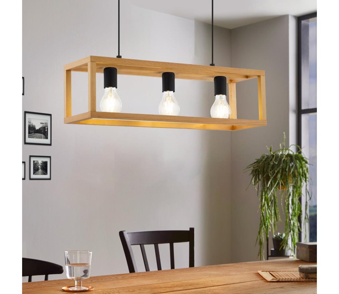 Eglo 32144 - Żyrandol na lince BLACKCROWN 3xE27/40W/230V brązowy