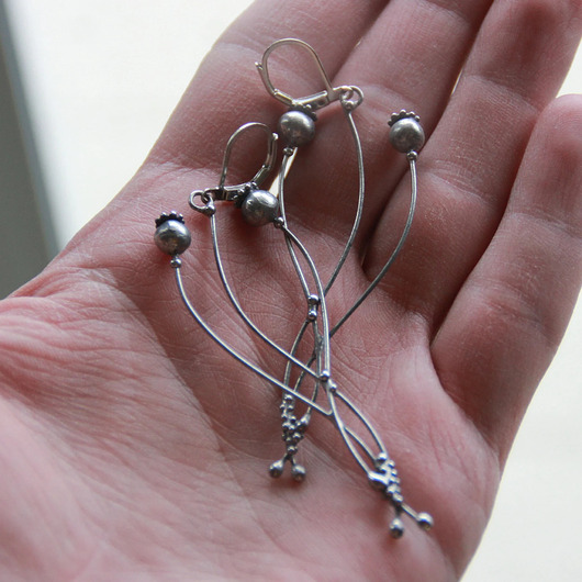 Metalowe kolczyki kwiaty maku z motywem leśnej czarownicy w stylu hippie