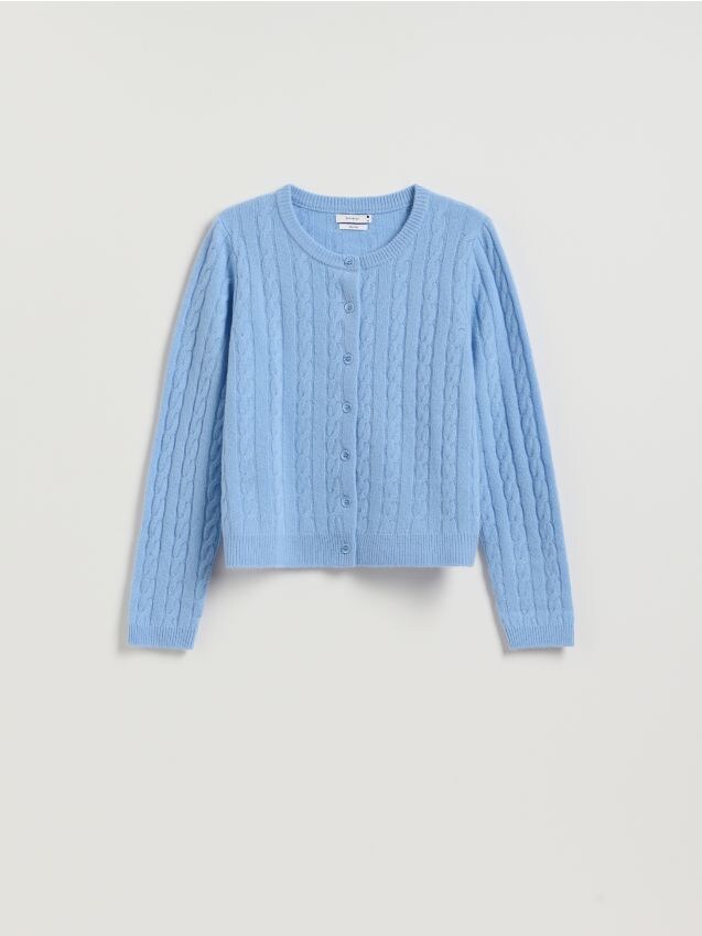 Reserved - Wełniany kardigan - jasnoniebieski