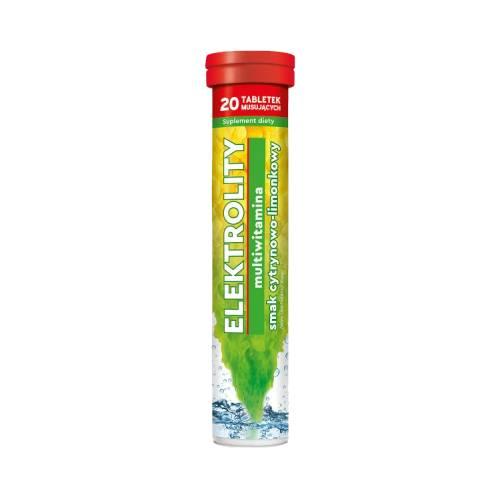 Elektrolity Multiwitamina o smaku cytrynowo limonkowym, 20 tabl. mus.