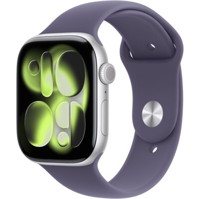 Apple Watch 11 GPS + Cellular 46mm z aluminium srebrny pasek sportowy M/L Fioletowy