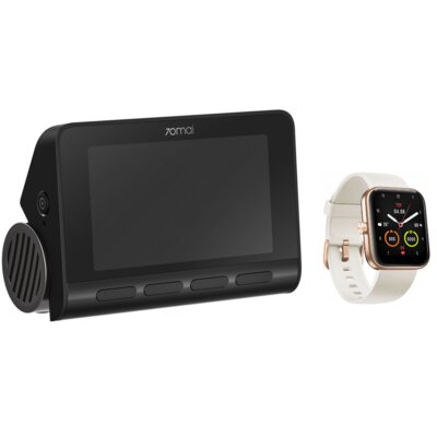 70MAI Wideorejestrator  A800S 4K + Maimo Watch WT2105 Różowo-złoty