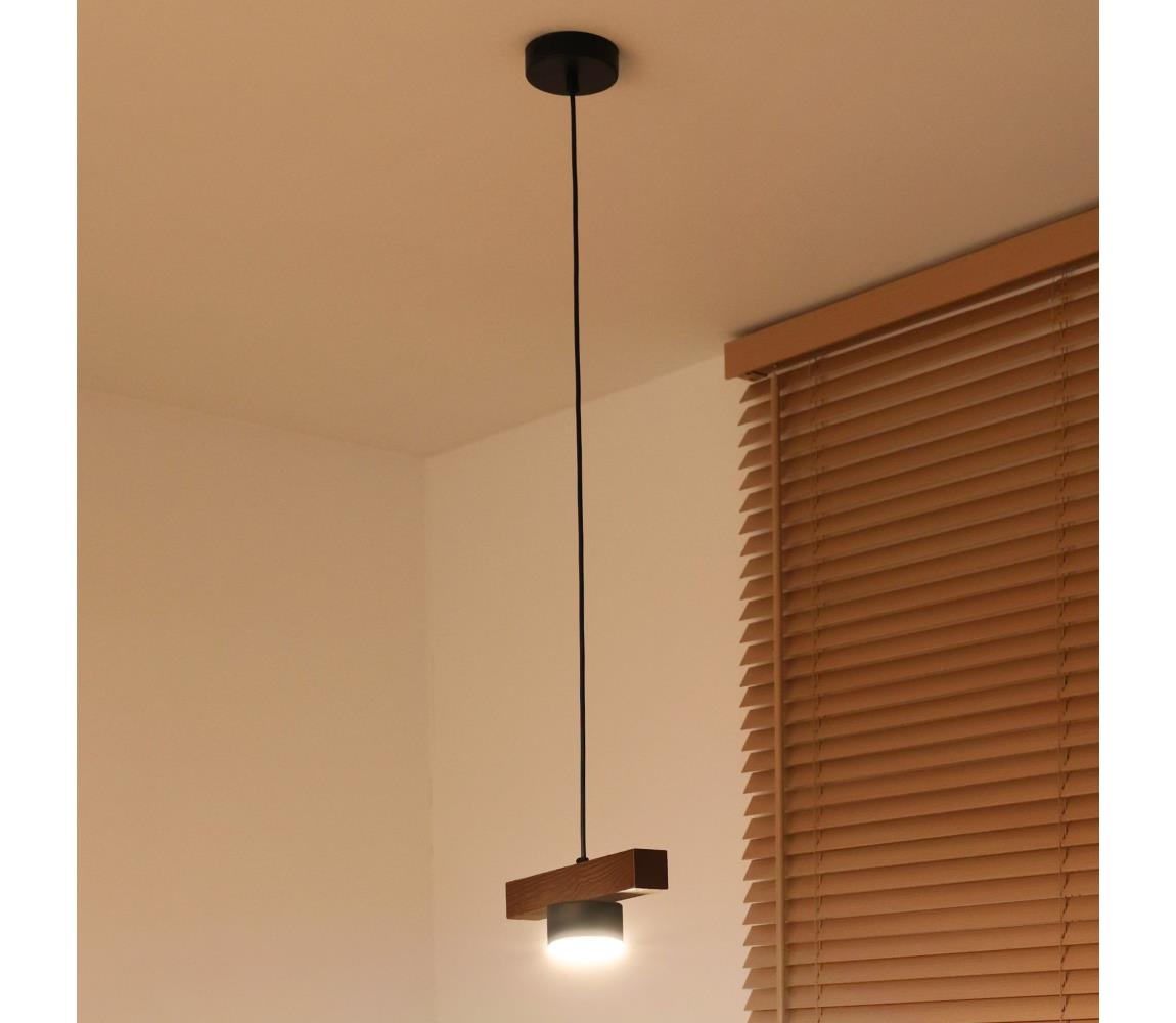 Duolla - Lampa wisząca na lince IRONLINE 1xGX53/3W/230V sosna dąb/czarny