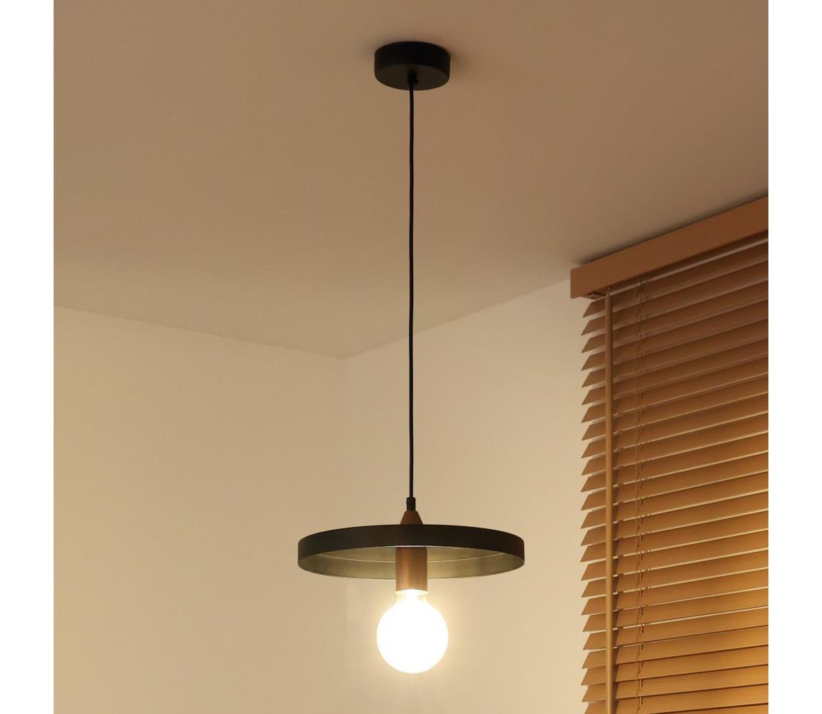 Duolla - Lampa wisząca na przewodzie IRONLINE 1xE27/15W/230V śr. 30 cm czarna/miedziana