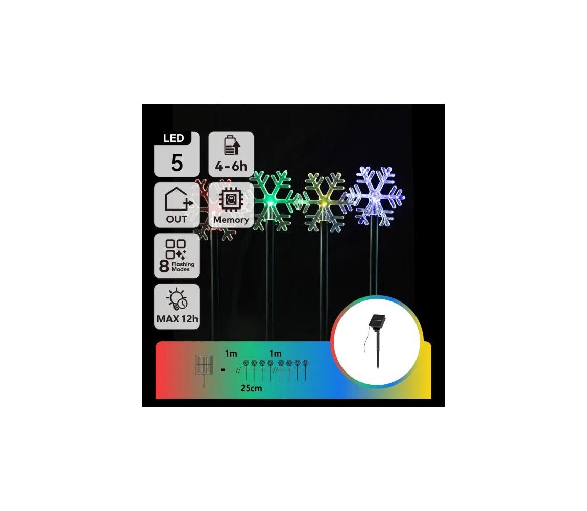 Aigostar - LED RGBY solarne świąteczne oświetlenie LED/1,2V/8