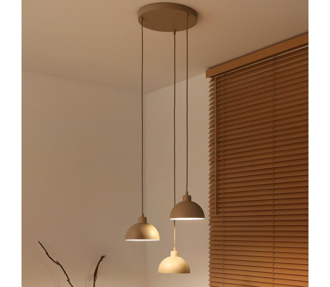 Duolla - Żyrandol na linkach IRONLINE 3xE27/15W/230V beżowy