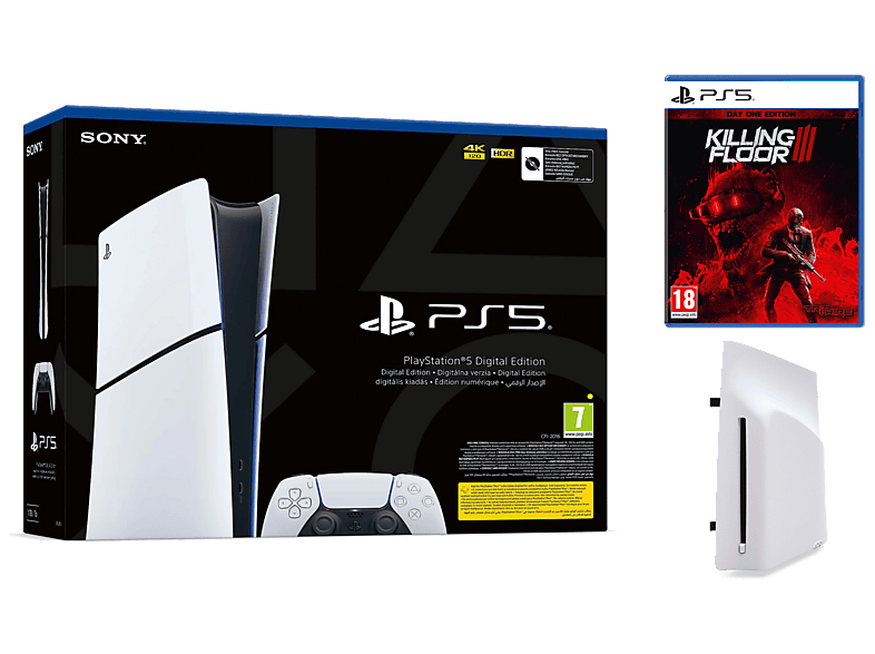 PLAYSTATION 5 Slim Digital Edition 1TB D Chassis + Napęd optyczny Killing Floor 3 Edycja Day One Biało-czarny