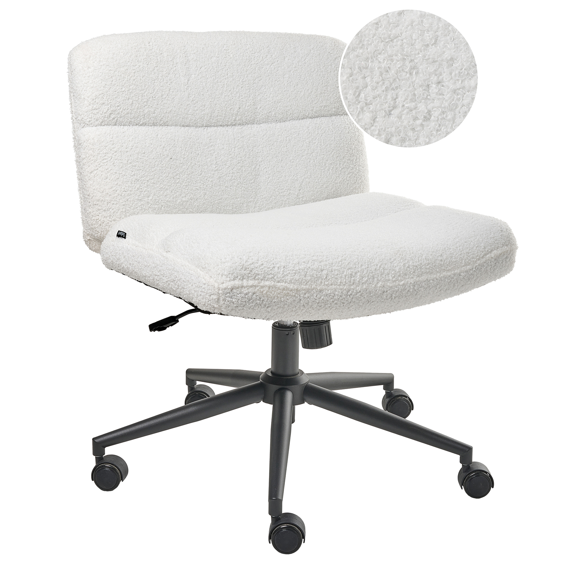 Beliani Krzesło obrotowe CATLIN Boucle Biały