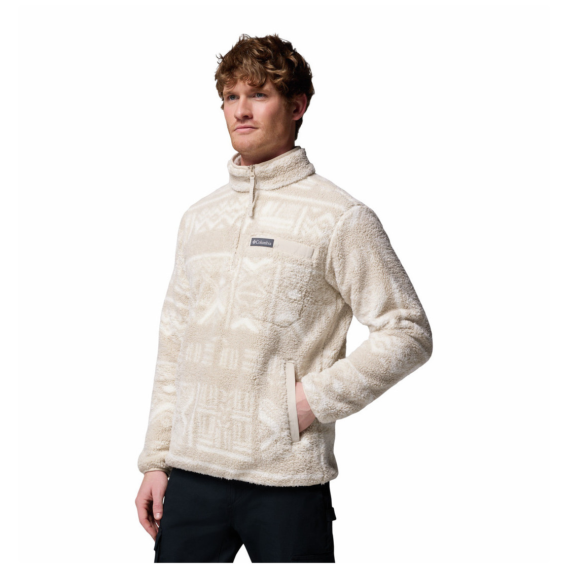 Męski sweter Columbia Rugged Ridge™ High Pile Half Zip Rozmiar: L / Kolor: biały
