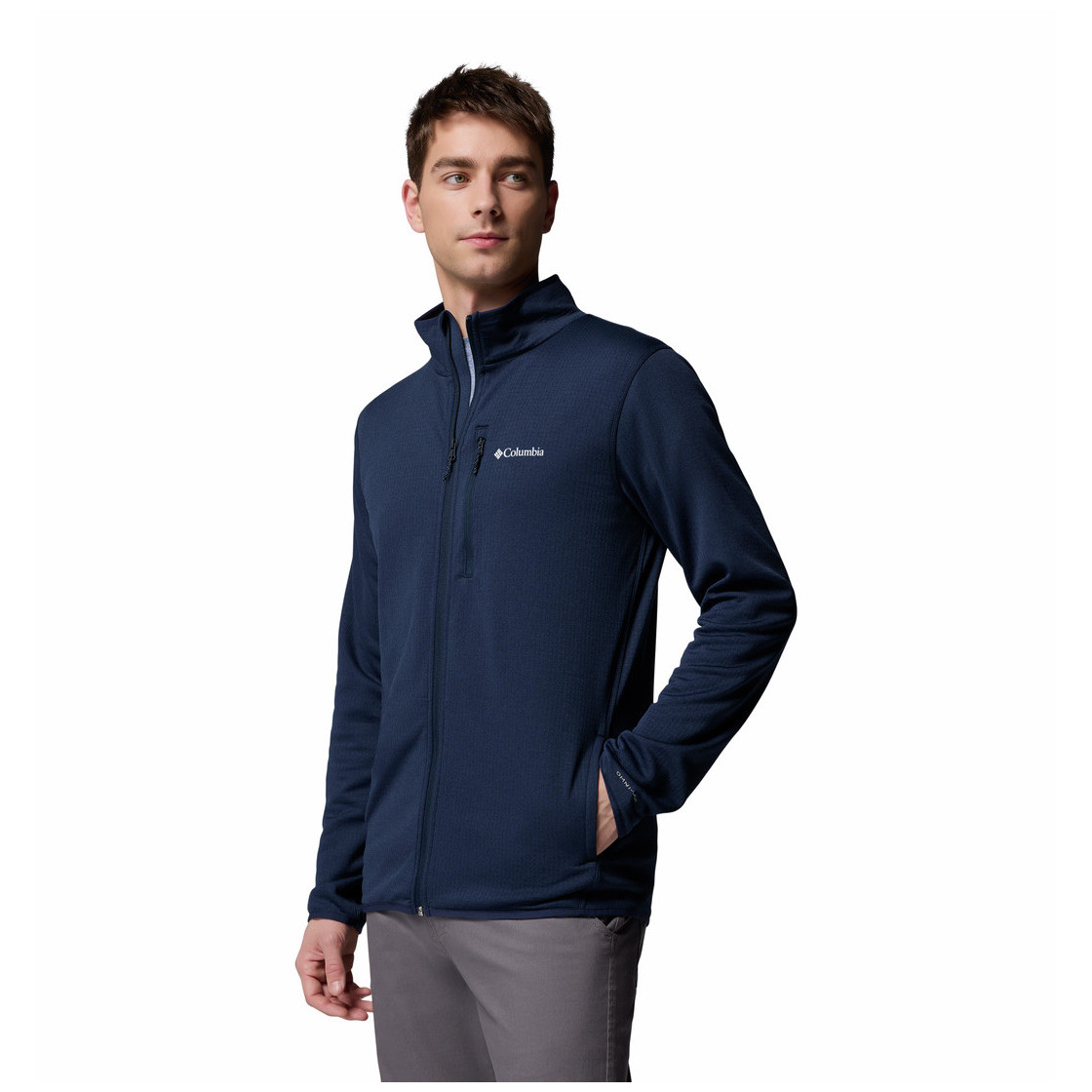 Męska bluza Columbia Essential Hike™ Grid Fleece Full Zip Rozmiar: M / Kolor: ciemnoniebieski