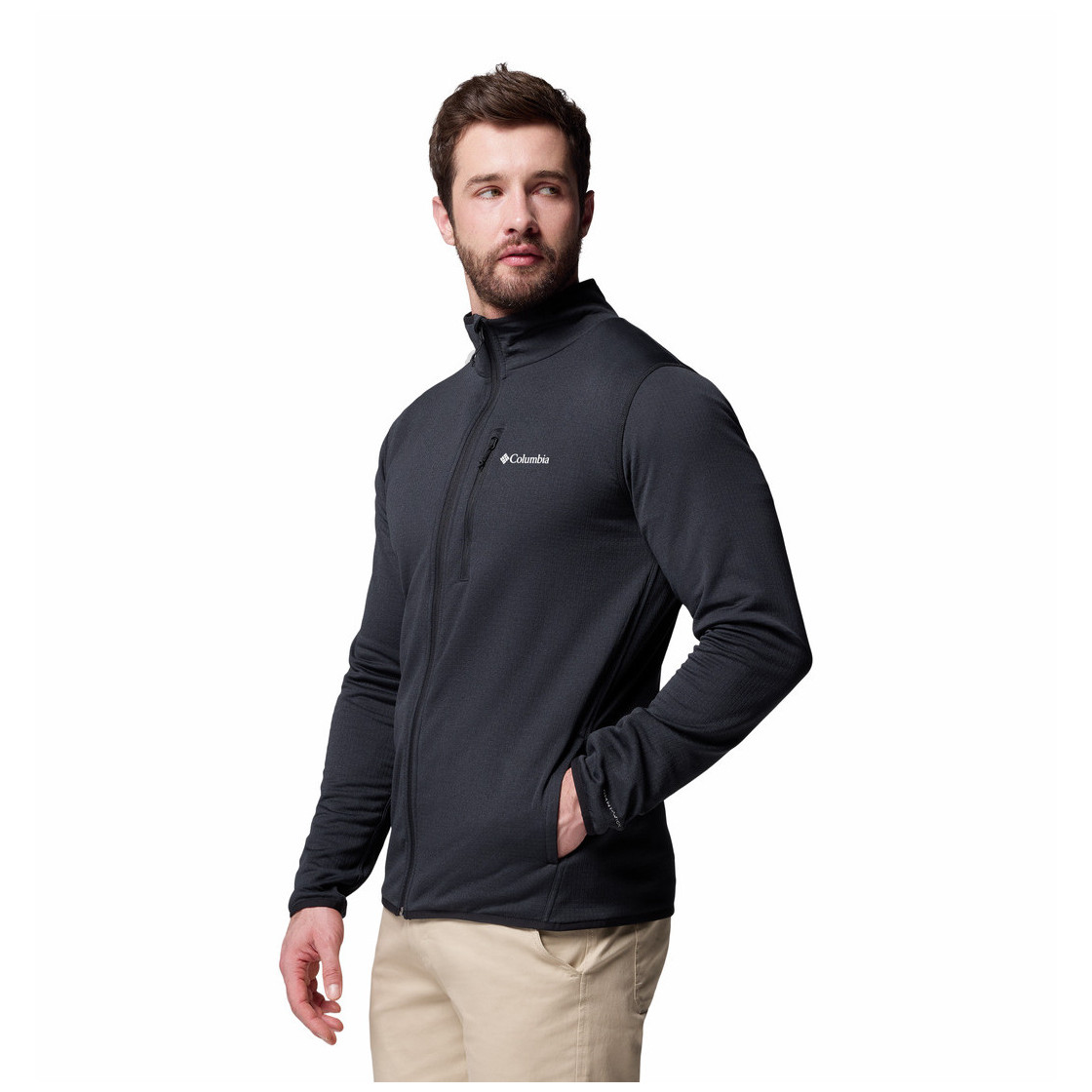 Męska bluza Columbia Essential Hike™ Grid Fleece Full Zip Rozmiar: XL / Kolor: czarny