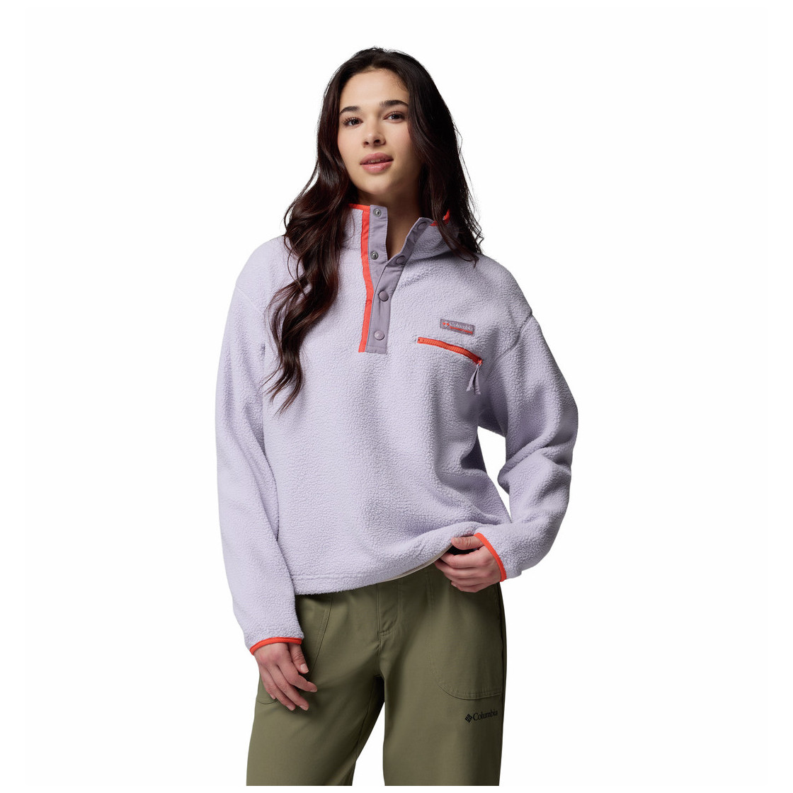 Bluza damska Columbia Helvetia™ II Cropped Half Snap Fleece Rozmiar: S / Kolor: fioletowy