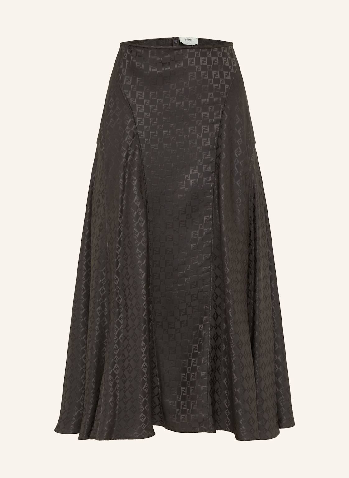 Fendi Spódnica Z Jedwabiu Gonna Chess braun