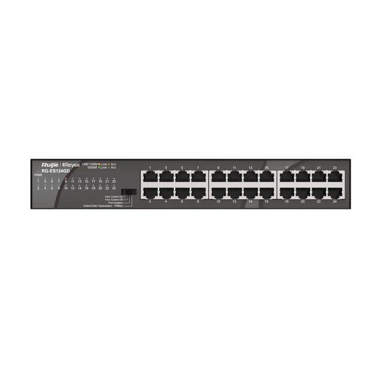 Ruijie Networks RG-ES124GD łącza sieciowe Nie zarządzany Gigabit Ethernet (10/100/1000) Czarny