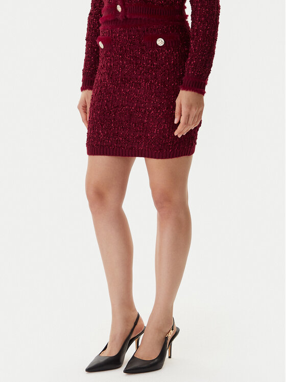Guess Spódnica ołówkowa W5BD1X Z4090 Czerwony Slim Fit