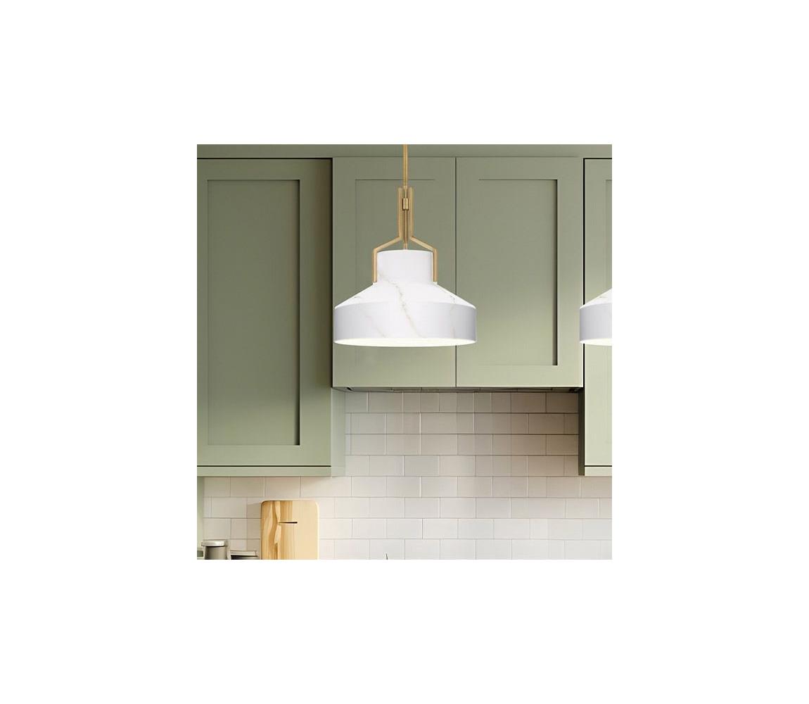 Quoizel QZ-BRECKEN-2P-AB-ABG - Żyrandol BRECKEN 2xE27/60W/230V złoty/dekor marmuru