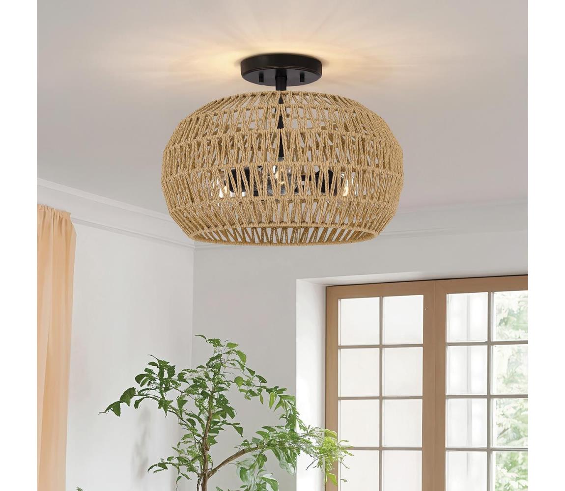 Quoizel QZ-CASABLANCA-3SF-PBZ - Lampa sufitowa CASABLANCA 3xE27/60W/230V