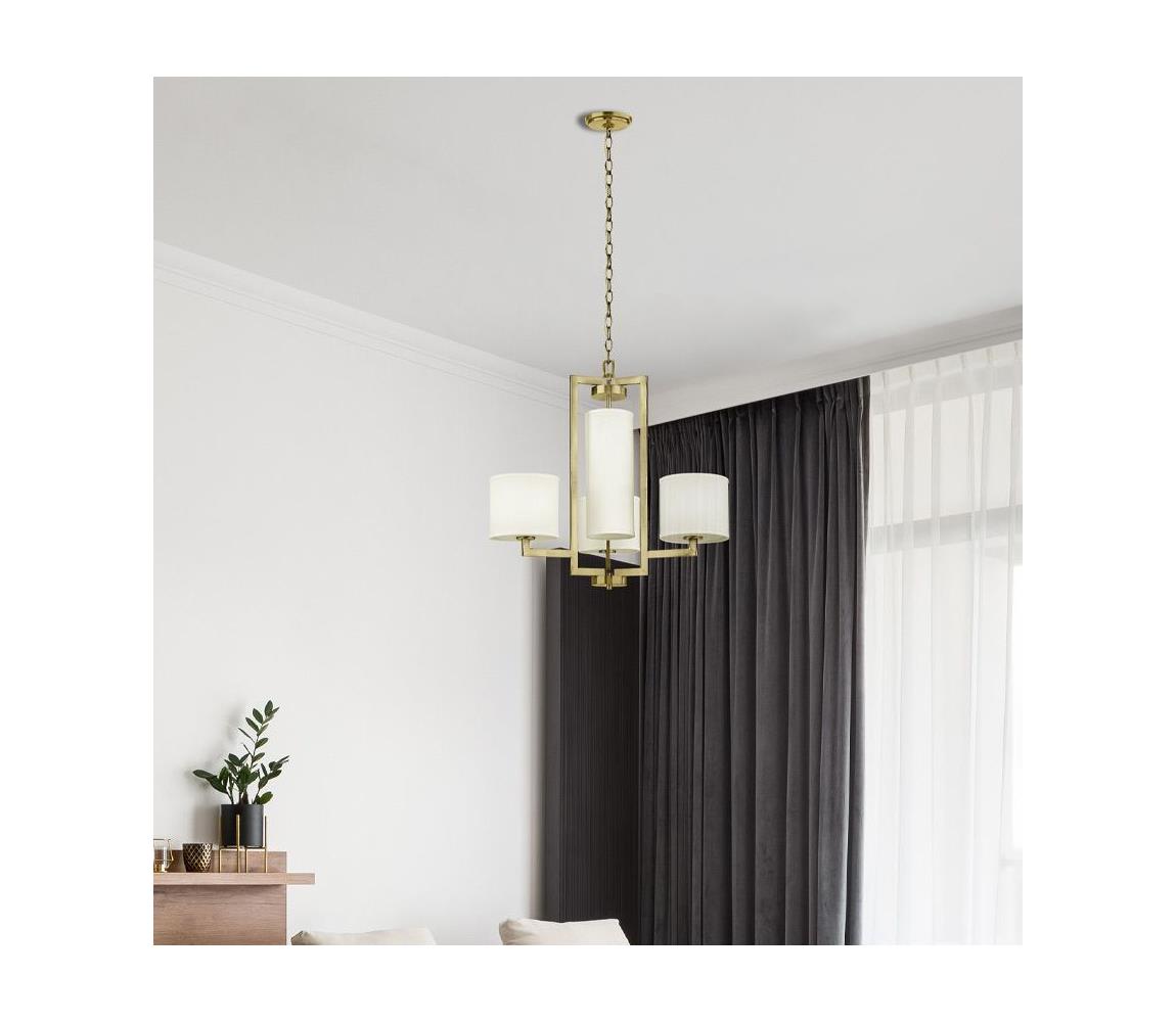 Hinkley HK-HAMPTON4-BB - Żyrandol na łańcuchu HAMPTON 4xE27/60W/230V złoty