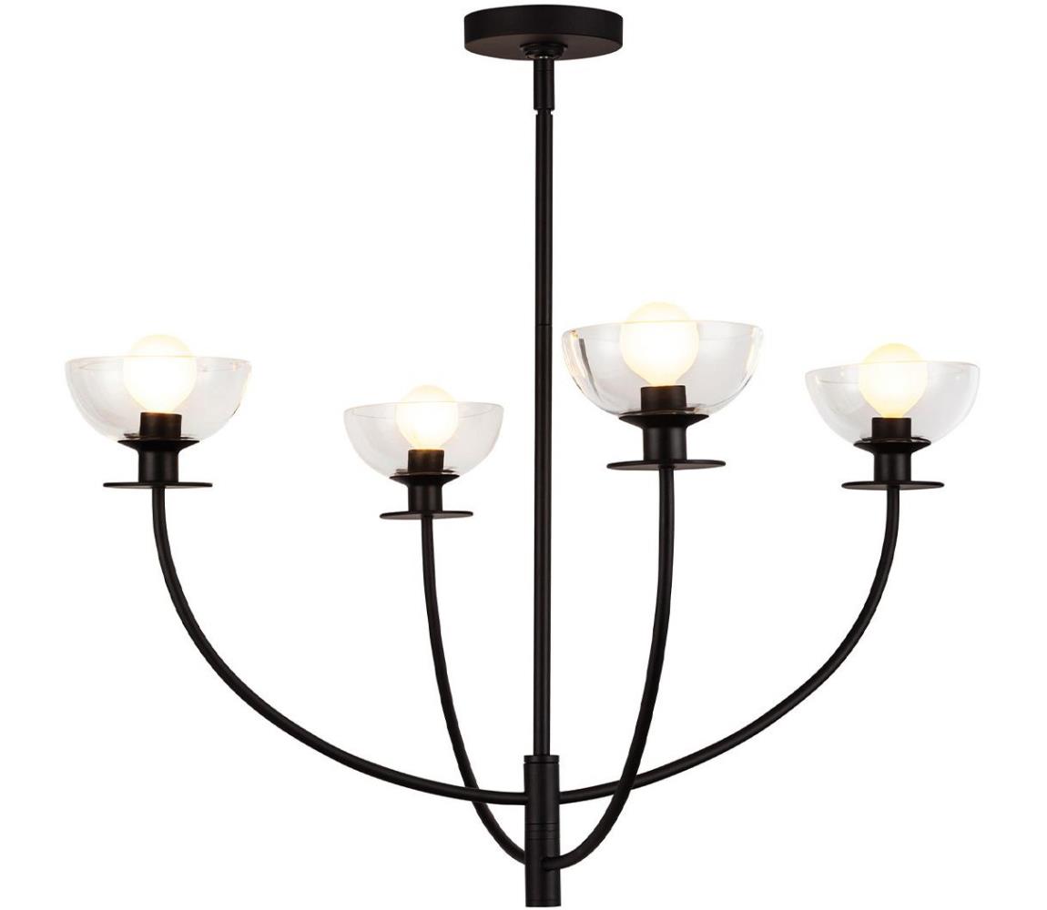 Alora Mood ALM-SYLVIA4-BK-CL - Żyrandol na pręcie SYLVIA 4xE14/40W/230V czarny