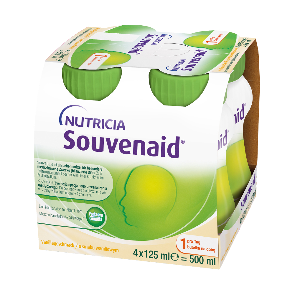 Nutridrink Souvenaid, preparat odżywczy, smak waniliowy, 4 x 125 ml