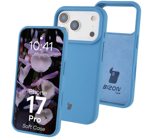Bizon Silikonowe Soft do Apple iPhone 17 Pro Niebieski