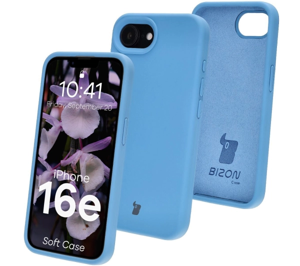 Bizon Silikonowe etui Soft Case do iPhone 16e, niebieskie