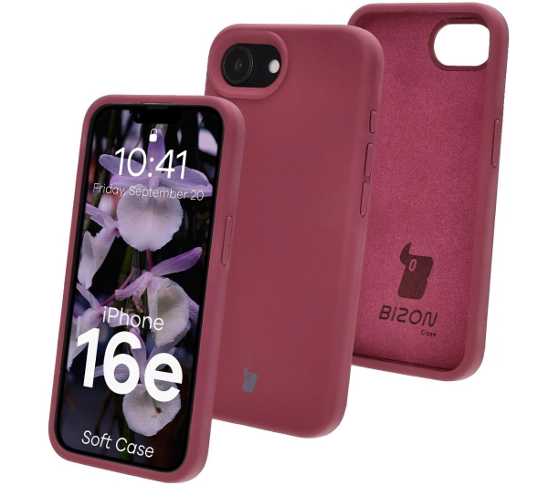 Bizon Silikonowe etui Soft Case do iPhone 16e, ciemnofioletowe