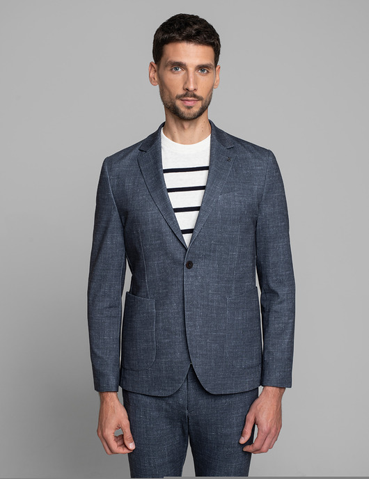 Marynarka do zestawu lumarzo granatowy slim fit