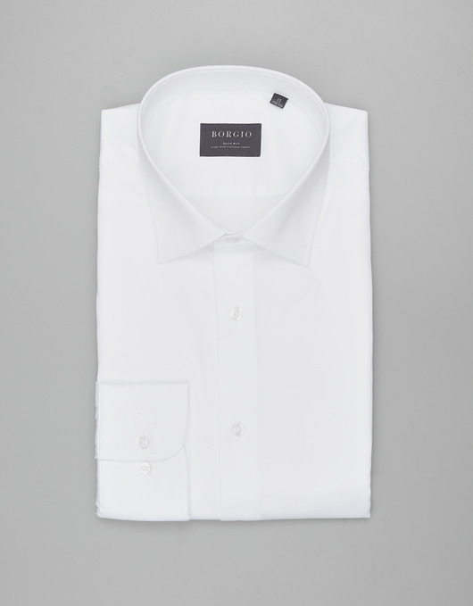 Koszula manziana 00598 długi rękaw biały slim fit