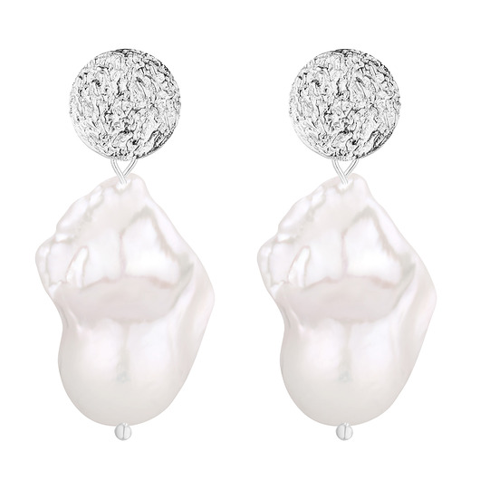 Srebrne kolczyki z barokowymi perłami