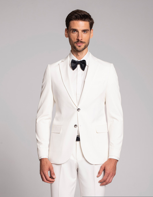 Marynarka do zestawu lido 01 biały slim fit